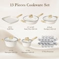 thumbnail image 2 of Juego de utensilios de cocina SODAY de granito blanco antiadherente para inducción, 13 piezas, 2 of 8