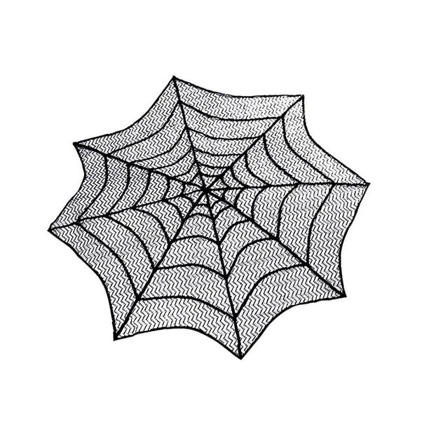 Mantel redondo de Halloween con diseño de telaraña y diseño gótico. Red de 75 cm
