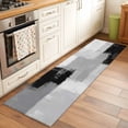 thumbnail image 2 of Black Grey 2'x6' Runner Rugs for Hallway Kitchen Bedside Non Slip Washable, Abstract Geometric Color Block Oil Painting Entryway Rug Runners with Rubber Backing, Long Carpet Runner for Laundry Room, 2 of 8