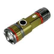 Swiss Tech 1000LM Mini LED Rechargeable Turbo Flashlight, IP67 Weatherproof, 0.18lbs, Green