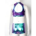thumbnail image 6 of iEFiEL Girls Sparkly Sequins Ballet Dance Outfit Gymnastics Crop Top with Shorts Set Dancewear for Jazz Hip Hop Dance Purple Fish Scales 10, 6 of 7