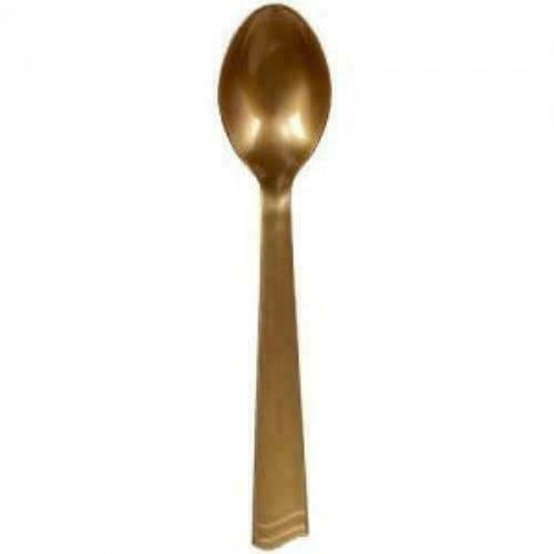 12" SERVING Plastic SPOON ECO FRIENDLY MULTIPLE COLORS (Gold)