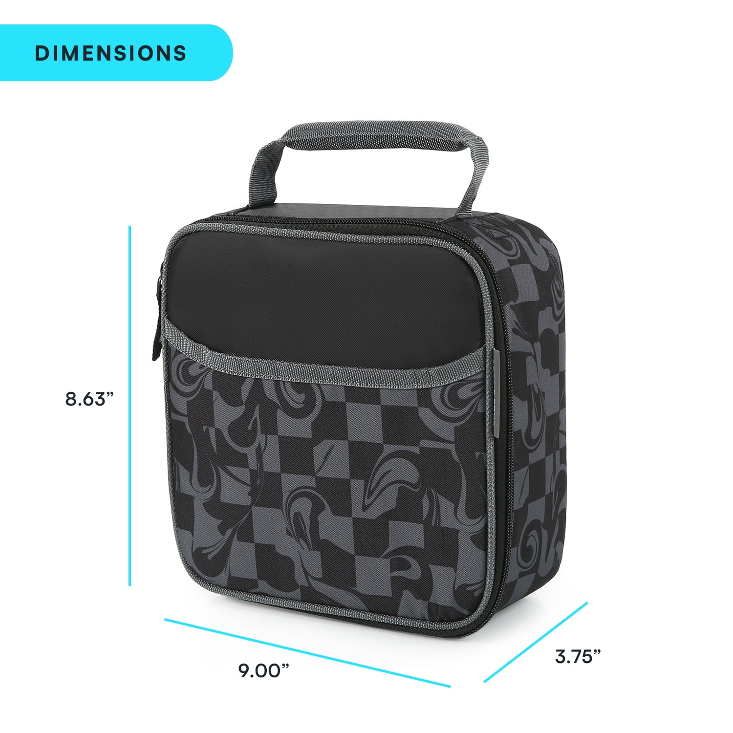 Arctic Zone Combo Lunch Box, Warped Checkerboard, Includes Food Container, Water Bottle, and Ice Pack