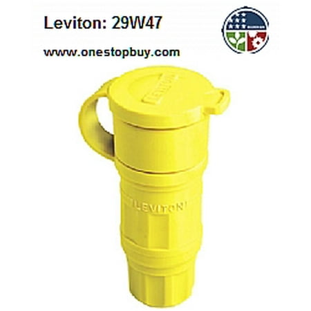 - Leviton 29W47 Connector Locking Blade Wetguard L5-30R 30A 125V 2P3W Grounding - Yellow