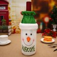thumbnail image 4 of Naiovety Funda para botella de vino con cordón de alce, de comedor de felpa, ropa de lentejuelas, decoración del hogar, bolsa de Kits de decoración para fiestas Muñeco de nieve, 4 of 6