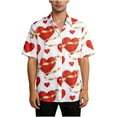 thumbnail image 3 of TaTaai Chemise Décontractée Imprimée pour Hommes et Femmes à Manches Courtes Col Rabattu, Cadeau Élastique Doux pour la Saint-Valentin et Noël, 3 of 7