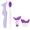 A0266-4PCS Purple, variant on 4 Pack Silicone Eye Makeup Helper Tools, Eyeliner Stencil & Mascara Guard Shield Set, Reusable Washable Cosmetic Blending Applicator for Eye Makeup