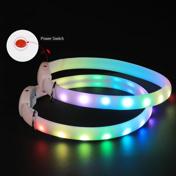 Collares LED para perro Colco iluminados luces recargables seguridad Universal reutilizable 75 cm