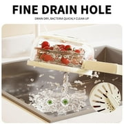 2 In 1 Drainer, 2 In 1 Drainer And Strainer, New Fruit Washing Bowl with Strainer, 2 In 1 Fruit Drainer,Fruit Vegetable Drainer Bowl, Portable Storage Fruit ,Multi-function Draining Basket(White)