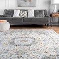 thumbnail image 3 of nuLOOM Paisley Verona Vintage Persian Area Rug, 8' Square, Grey, 3 of 4