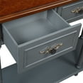 thumbnail image 5 of PORKISS Solid Pine Wood Console Table, Entryway Table Hallway Table with 2 Drawers Roman Legs, Retro Sofa Table for Living Room, Foyer, Grey, 5 of 15