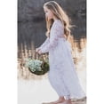thumbnail image 2 of Little Girls Wedding Hollow Lace Long Dress F716 Sizes Up to 12, 2 of 7