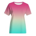 thumbnail image 4 of Giftesty Womens Summer Tops Fashion Women Summer Loose Print Round-Neck T-Shirt Short Sleeve Casual Blouse, 4 of 5