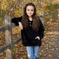 thumbnail image 6 of Lanbubble Girls Fuzzy Hoodie Fleece Sweaters Button Pullover Sherpa Jacket Tops for Kids 6-13Y, 6 of 8