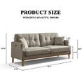 thumbnail image 3 of DEALTOPS Mid-Century Modern 3 Seat Sofa Couch, The Ultimate Comfort Experience Loveseat with Thick Cushions,Waterproof Fabric,and USB Port - Gray, 3 of 7