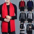 thumbnail image 5 of Bufanda sólida de invierno para hombres con borlas pashmina paquete térmico 9 colores vino comercial suave rojo, 5 of 5