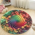 thumbnail image 5 of Pixel Art Round Area Rug, retro video game circle carpet for kids room, game station or studio, soft washable non-slip floor mat, nostalgic gamer décor, 5 of 6