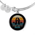 thumbnail image 1 of Basset Hound Mom Bracelet Stainless Steel or 18k Gold Circle Bangle, 1 of 7