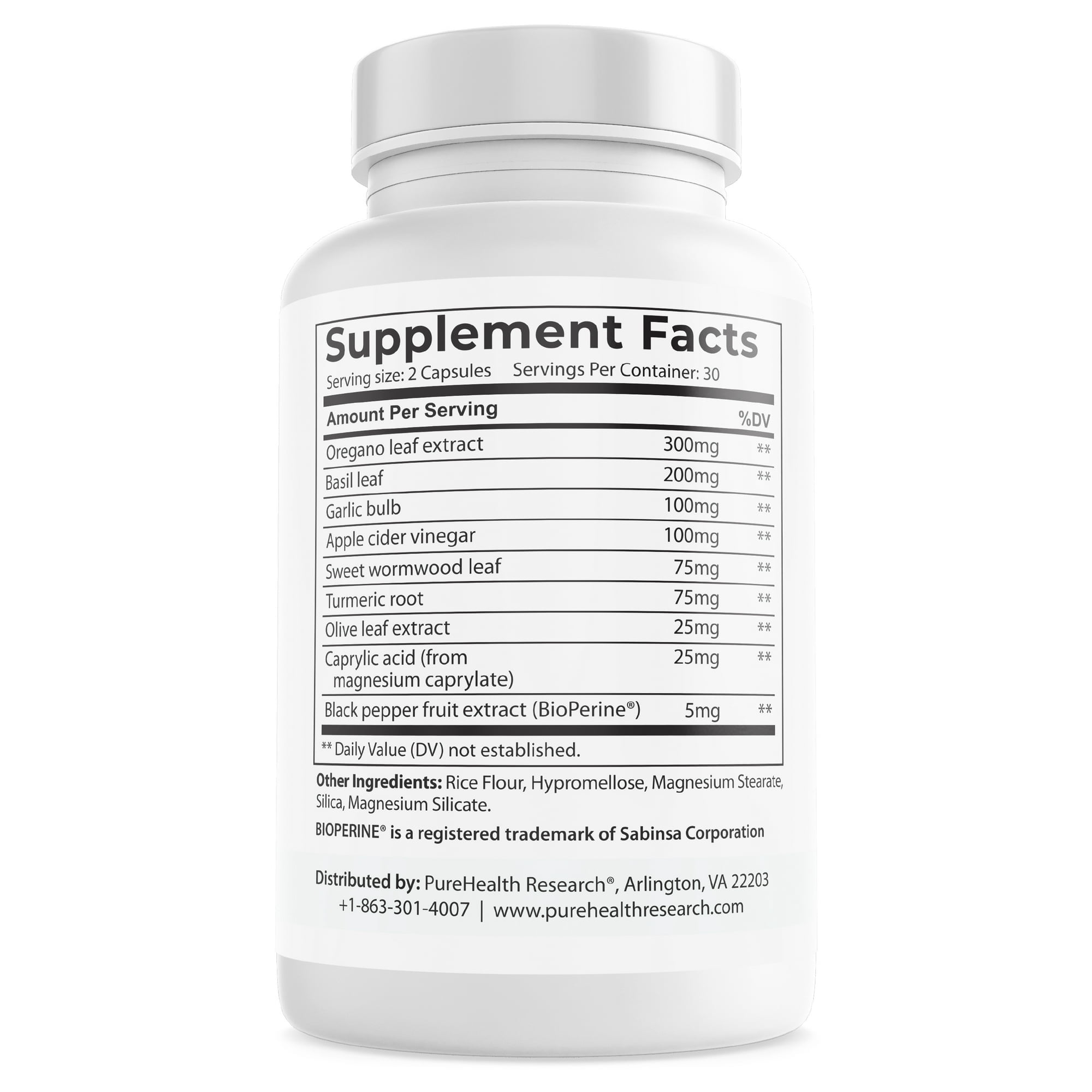Fungus Eliminator, Toe Nail Fungus Supplement with Wormwood & Caprylic Acid by PureHealth Research