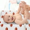 thumbnail image 3 of Sweet Jojo Designs Football Brown and White Changing Pad Cover Sheet, 3 of 6