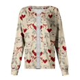 thumbnail image 3 of LHVUOA Valentines Day Womens Warm Up Scrubs Jacket Funny Love Heart Printed Working Jacket Nurse Uniforms Workwear Tops with Pockets, 3 of 4
