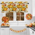 thumbnail image 2 of 54x18 Inches Fall Harvest Pumpkin Thanksgiving Window Treatment Valance Maple Leaf Sunflower Autumn Family Party Decor Kitchen Bathroom Living Room Decorations Polyester Rod Pocket, 2 of 6