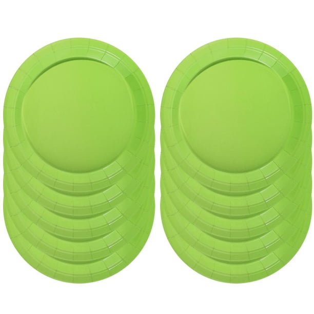 Platos desechables, platos redondos de papel, suministros para recuerdos de fiesta en casa, 10 Uds. (verde)
