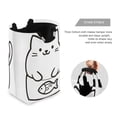 thumbnail image 3 of Yayeee Freestanding Laundry Hamper with Handle Collapsible Large Storage Basket for Clothes, White Chubby Cat, 3 of 7