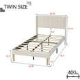thumbnail image 3 of AUFANK Twin Bed Frame Upholstered Platform with Wooden Slats, Noise-Free, Beige, 3 of 6