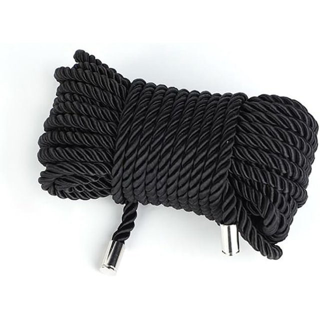Qucyy 16.4Feet/32.8Feet 10mm Diameter Soft Silk Rope Solid Braided Twisted Ropes, All Purpose Twine Cord Rope String Thread Shiny Cord for DIY Crafts Home Décor Upholstery Curtain Tieback Graduation,