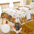 thumbnail image 1 of Fall Tablecloth, Autumn Turkey Maple Leaves Pumpkin Table Cloth Waterproof, Fall Thanksgiving Day Kitchen Table Decor for Dining Holiday Party 60x102 Inch Rectangle, 1 of 5