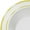 White with Gold Edge Rim, variant on Smarty 7.5" White with Silver Edge Rim Plastic Salad Plates 120ct