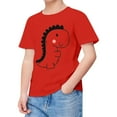 thumbnail image 2 of WERYOUNG T-Shirts Filles Garçons Été Décontracté Imprimé Dinosaure Col Rond Manches Courtes T-Shirts Bébé Polyvalents Pyjamas Tee-Shirts, Rouge, 12-13 Ans, 2 of 3
