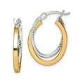 thumbnail image 2 of Sterling Silver & Gold Tone Twisted Hoop Earrings, 2 of 4