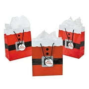 Fun Express Santa Clause Suit Medium Gift Bags - 12 Piece Pack