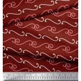thumbnail image 3 of Soimoi Tissu en Rayonne Rouge Tourbillon Abstrait Imprimés de Tissu au Mètre 56 Pouces de Large, 3 of 3