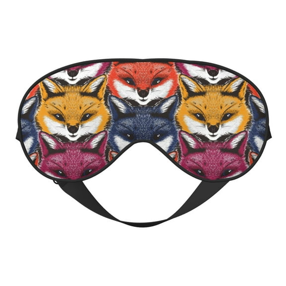 Naloa Fox Face Print Sleep Mask for Sleeper, Light Blocking Sleeping Eye Mask for Women Men, Eye Shade with Adjustable Strap for Travel, Nap,Meditation
