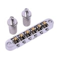 thumbnail image 2 of keepw Guitar Roller Saddle Bridge Adjustable Bridges with Post Hole Lock Tailpiece 6-String Electric Musical Instrument Silver, 2 of 6