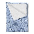 thumbnail image 2 of Blue Soft Flannel Fleece Blanket, Retro Style Little Blossoms Plumbago Flowers Natural Gentle Springtime Ornaments, Cozy Plush for Indoor and Outdoor Use, 60" x 80", Blue Grey White, by Ambesonne, 2 of 5