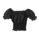thumbnail image 2 of Camiseta de manga corta elástica ajustada con mangas abullonadas para mujer a escala 1/6 Negro B, 2 of 9
