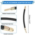 thumbnail image 3 of 1 juego de extensión de válvula de llanta de cobre de 180 grados con extensión de vástago de llanta de plástico flexible de 210 mm para automóvil, motocicleta, RV, camión, bicicleta, 3 of 6