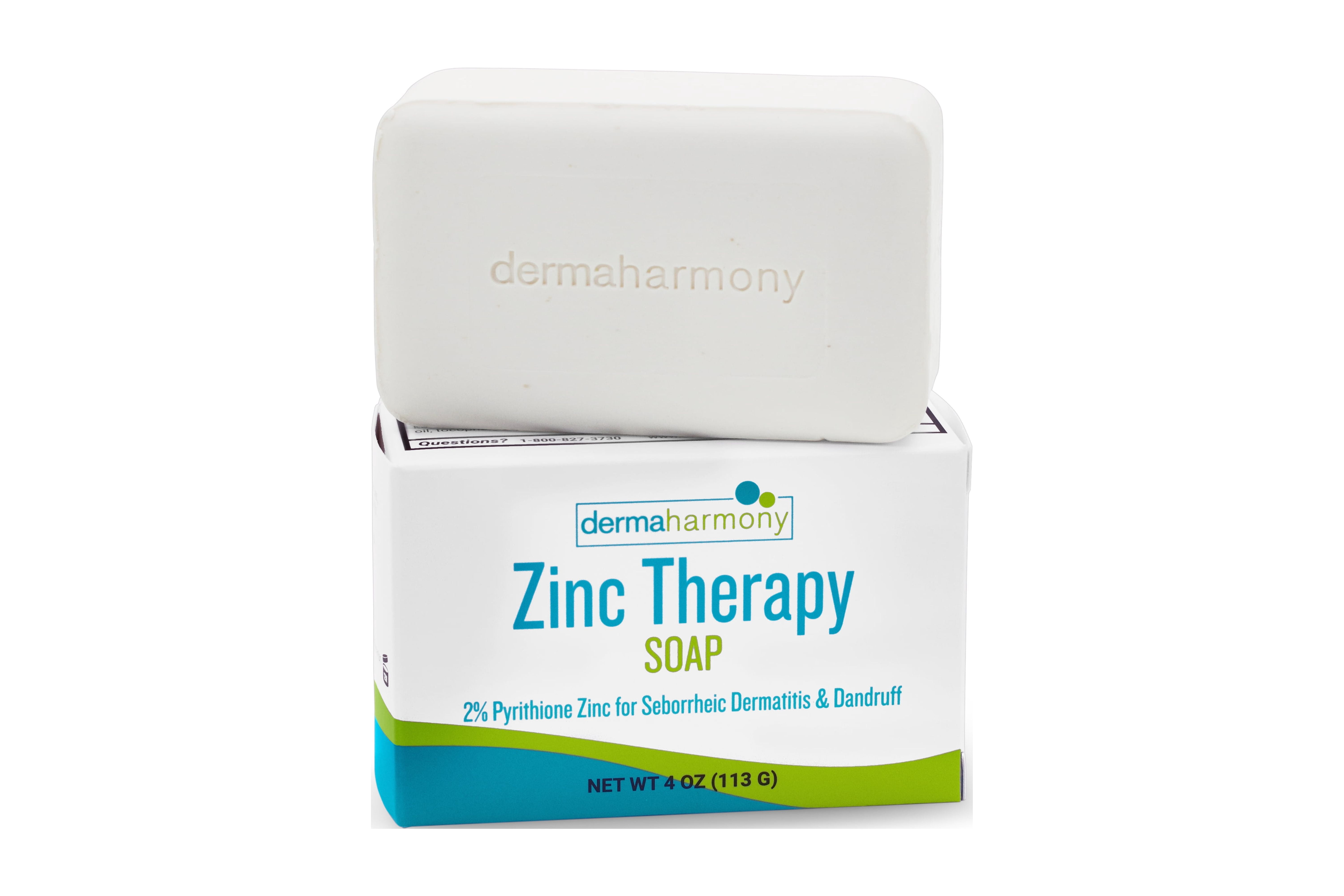DermaHarmony 2% Pyrithione Zinc (ZnP) Bar Soap 4 oz for Seborrheic Dermatitis and Dandruff