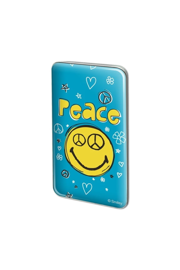 Peace Eyes Smiley Face with Flowers and Stars Officially Licensed Metal Rectangle Lapel Hat Pin Tie Tack Pinback