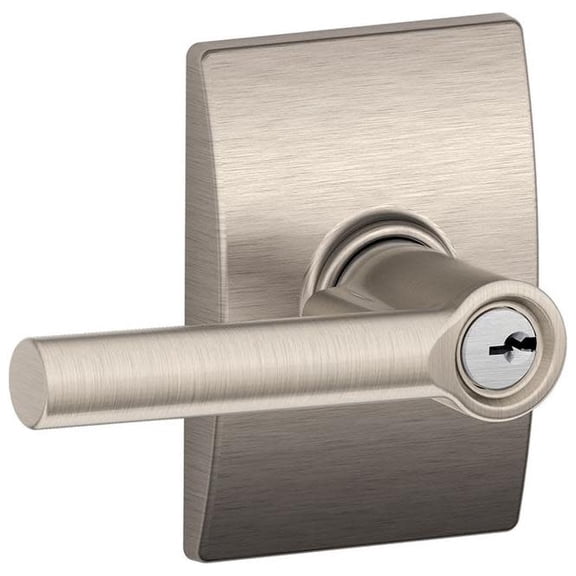 Schlage F51-Brw-Cen Broadway Single Cylinder Keyed Entry Door Lever Set - Nickel