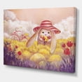 thumbnail image 3 of Designart ' Little Bunny With Yellow Flowers ' Traditional Canvas Wall Art Print, 3 of 4