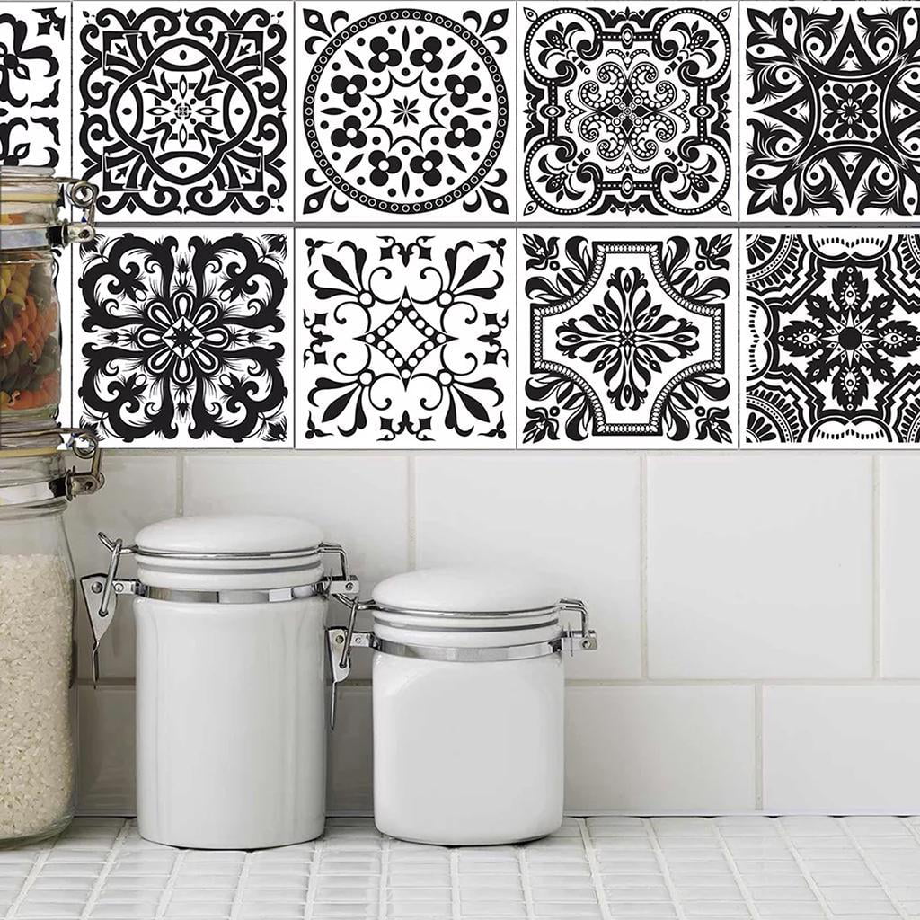 20pcs Bohemia Printing Tile Stickers for Home Kitchen Bathroom Decoration 