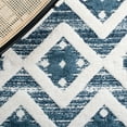 thumbnail image 6 of SAFAVIEH Moroccan Tassel Dawson Geometric Shag Area Rug, Blue/Ivory, 6'7" x 9'2", 6 of 8