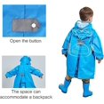 thumbnail image 5 of Poncho de lluvia para niños, Poncho para niños pequeños con capucha, chaqueta impermeable para la lluvia, ropa impermeable para niños con dibujos animados en 3D para niñas y niños (azul, mediano), 5 of 5