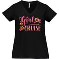 thumbnail image 3 of Inktastic Girl Cruise with flowers Women's Plus Size V-Neck T-Shirt, 3 of 5
