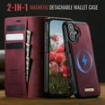 thumbnail image 2 of ELEHOLD Magnetic Detachable Wallet Case for iPhone 16, Shockproof Faux Leather Stand RFID Card Slots Detachable Mag-Safe Magnetic Case Cover,Removable Back Shell,Red, 2 of 7